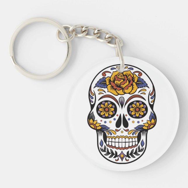 Mexikansk Halloween-masknyckelkedja (Framsidan)
