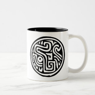 Mexikansk hieroglyf(Maya) Två-Tonad Mugg