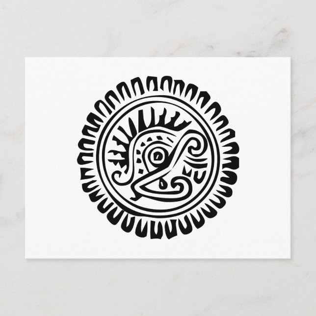 Mexikansk hieroglyf(Maya) Vykort (Framsida)