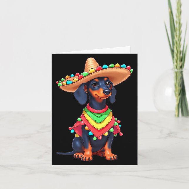 Mexikansk hund fiesta rolig cinco de mayo hund  kort (Framsida)