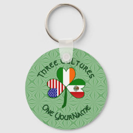 Mexikansk irländsk amerikansk Flaggor Shamrock Dit Nyckelring