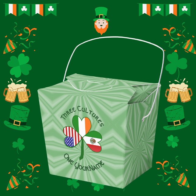 Mexikansk irländsk amerikansk Shamrock Flag Take A Presentaskar (Skapare uppladdad)