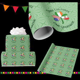 Mexikansk Irländsk Amerikansk Shamrock Flagga Presentpapper