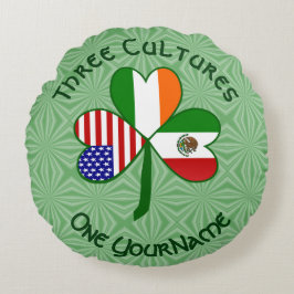 Mexikansk irländsk Flagga Shamrock Personlig Rund Kudde