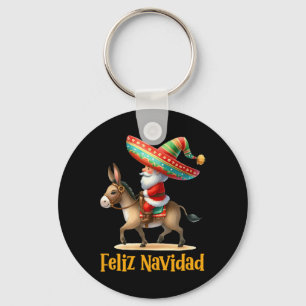 Mexikansk jultomte ridande åsna jul Navidad Mexi Nyckelring
