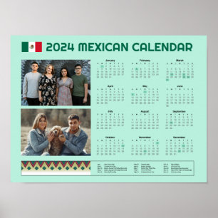 Mexikansk kalender 2024   Calendario México Editab Poster