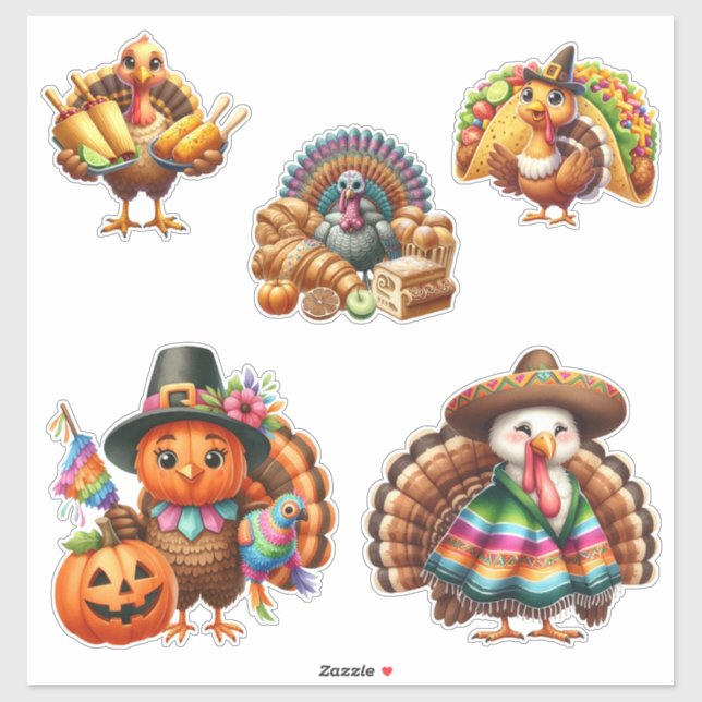 Mexikansk kalkon dekal för Thanksgiving (Ark)