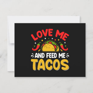 Mexikansk kärlek mig och mata mig med tacos vykort