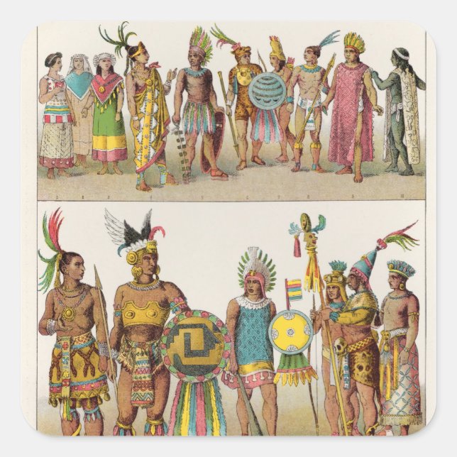 Mexikansk klänning fyrkantigt klistermärke (Framsida)