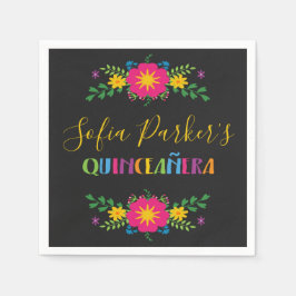 Mexikansk kolorös Fiesta Quinceañera Pappersservett