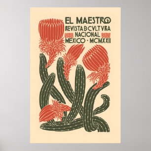 Mexikansk kulturplakat El Maestro 1922 Vintage Poster