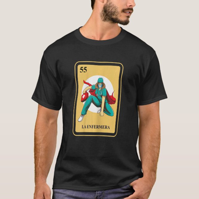Mexikansk kvinna vid La Enfermera Nurse Traditiona T Shirt (Framsida)
