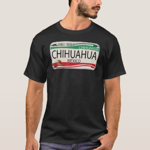 Mexikansk licens Plate Chihuahua Mexikanska Flagga T Shirt