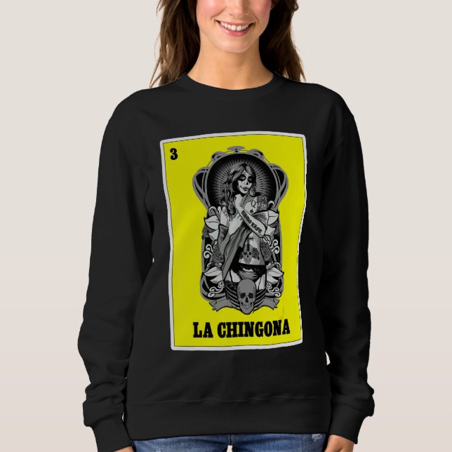 Mexikansk lott för kvinnor Chula Chicana La Chingo T Shirt (Framsida)