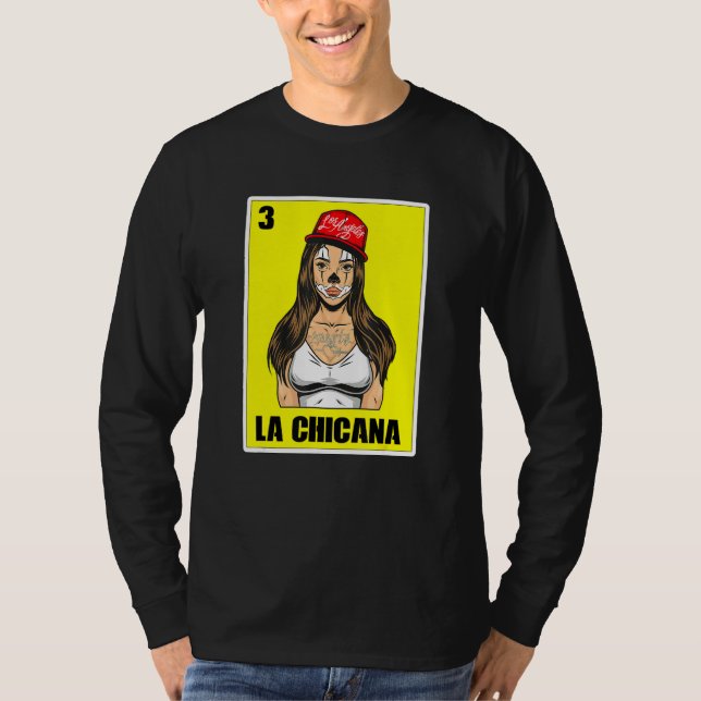 Mexikansk lott för kvinnor Usa Chingona La Chicana T Shirt (Framsida)