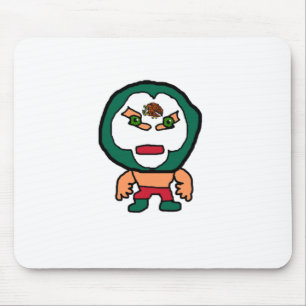 Mexikansk Lucha Libre Wrestler Handdragen Tecknad Musmatta