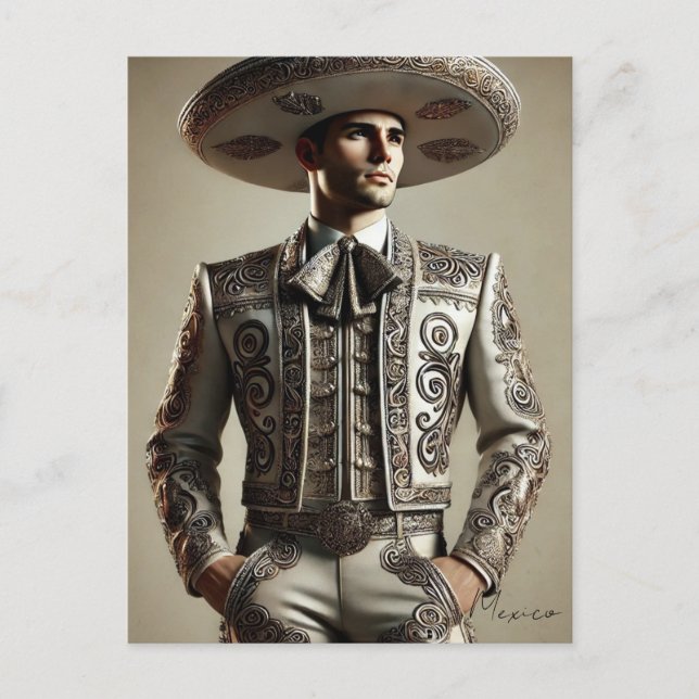 Mexikansk man i Charro Costume Vykort (Framsida)