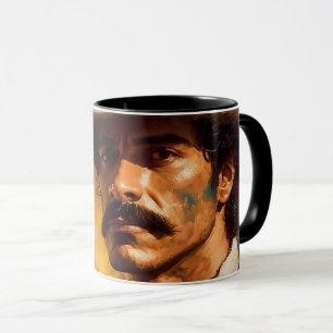 Mexikansk man som har stark svår mustasch mugg