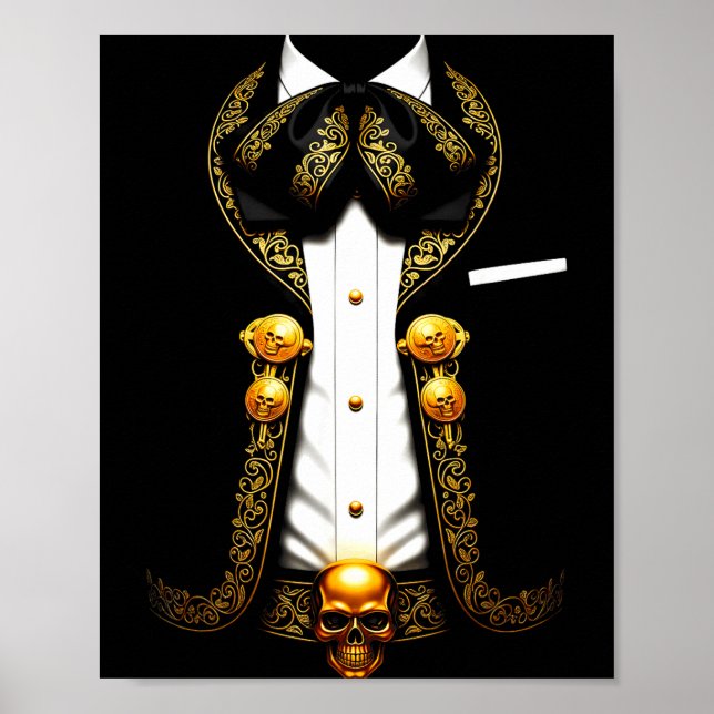 Mexikansk mariachi-kostym rolig mexikansk charro  poster (Framsidan)