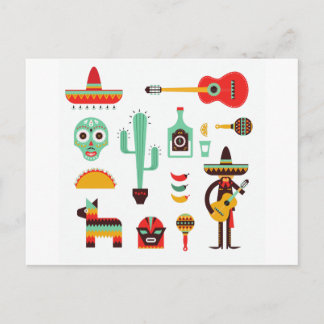 mexikansk mariachi vykort