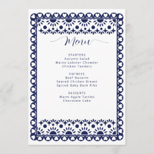 Mexikansk marin Papel Picado Boho-Möhippa Meny