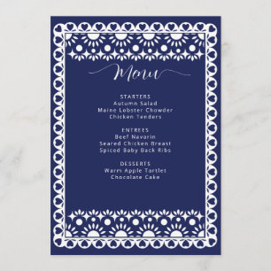 Mexikansk marin Papel Picado Boho-Möhippa Meny