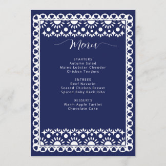 Mexikansk marin Papel Picado Boho-Möhippa Meny