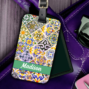 Mexikansk marockansk siciliansk grönt vid Medelhav Bagagebricka