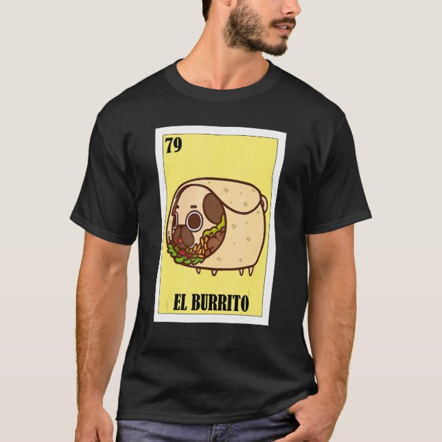 Mexikansk mat El Burrito T Shirt (Framsida)
