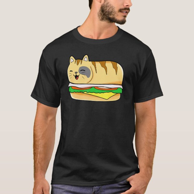 Mexikansk mat Purrito Katt Burrito T Shirt (Framsida)