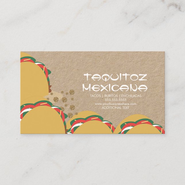 Mexikansk mat Taco Mexiko Visitkort (Framsida)