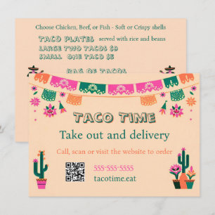 Mexikansk mat Taco Takeaway eller Leverans Platt M Meny
