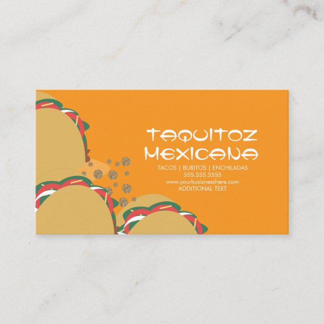 Mexikansk mat Tacos Mexiko Visitkort (Framsida)