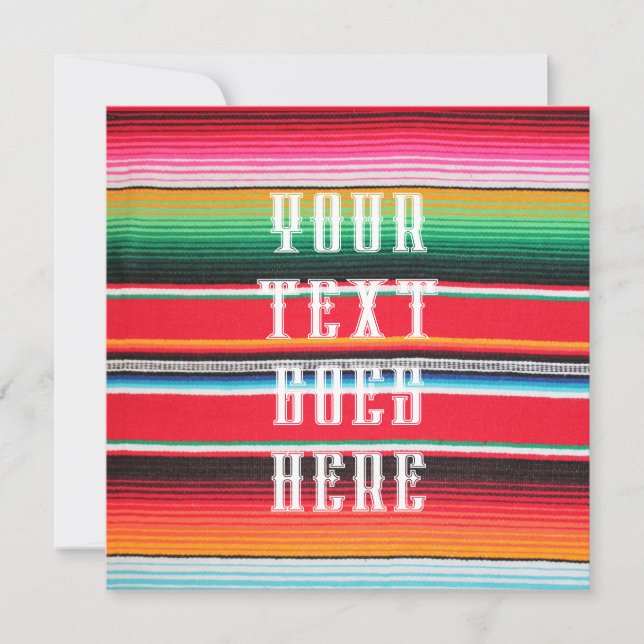 mexikansk mexico poncho serape-bakgrund inbjudningar (Framsida)