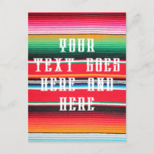 mexikansk mexico poncho serape-bakgrund vykort