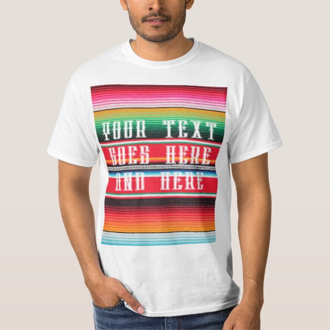 mexikansk mexico poncho-täckande bakgrund t shirt (Framsida)