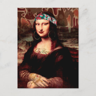 Mexikansk Mona Lisa Chicana Chola Vykort