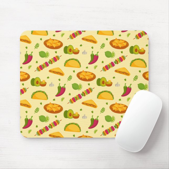 Mexikansk Mönster Tacos Nachos Cute Summer Musmatta (Med mus)