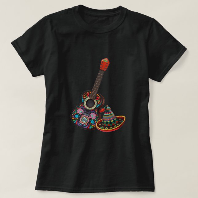 Mexikansk musikkvinnors t-shirt (Design framsida)