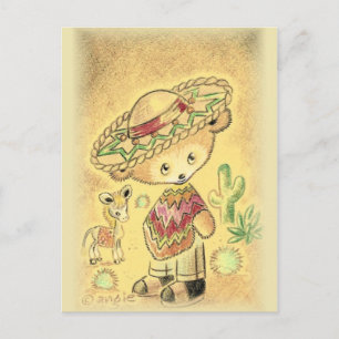 Mexikansk Nalle i Sombrero Vykort