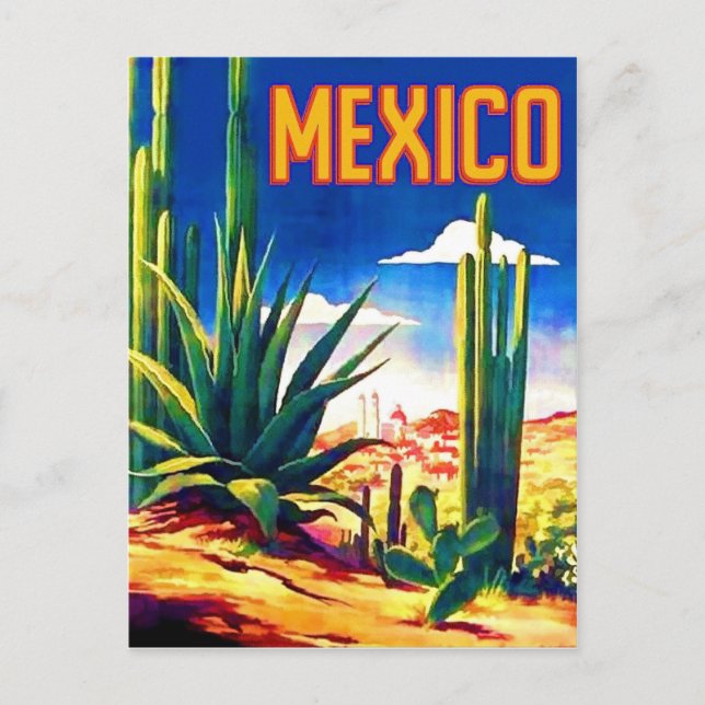 Mexikansk öken, klassisk, vintage resor vykort (Framsida)