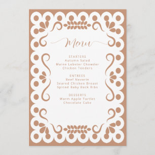 Mexikansk papel Picado Boho Barro-Möhippa Meny