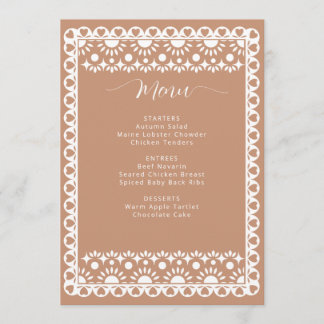 Mexikansk papel Picado Boho Barro-Möhippa Meny