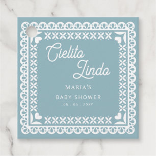 Mexikansk papel Picado Cielito Lindo Baby Shower Gåvor Etiketter