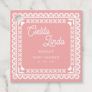 Mexikansk papel Picado Cielito Lindo Baby Shower Gåvor Etiketter