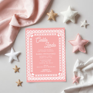 Mexikansk papel Picado Cielito Lindo Baby Shower Inbjudningar