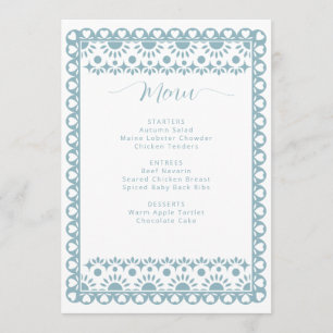 Mexikansk papel Picado Cielito Lindo Baby Shower Meny