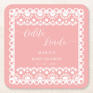 Mexikansk papel Picado Cielito Lindo Baby Shower Underlägg Papper Kvadrat