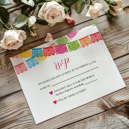 Mexikansk papel Picado Elegant Colorful Boda Bröll OSA Kort