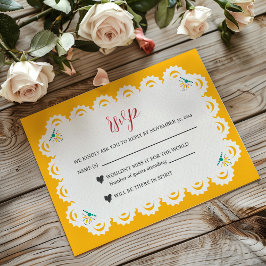 Mexikansk papel Picado Gult Nuestra Boda Bröllop OSA Kort